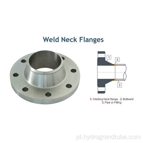 Flange de tubo de aço soldado no pescoço